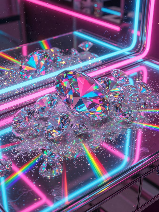 Diamond Glow Vegas — Neon Diamond Glam game art