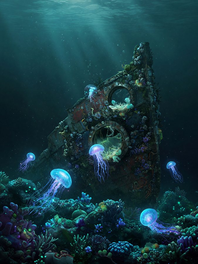 Sunken Galleon Depths — Deep-Sea Treasure game art