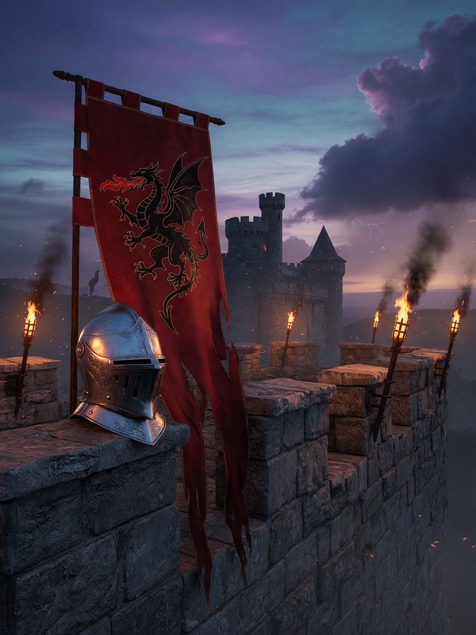 Knight's Castle Charge — Medieval Knights game art